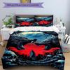 3pcs Anime Wolf Moonlight Bedding Set - Includes One Quilt Cover and Two Pillowcases (No Core) - Perfect for Bedroom and Guest Room Decorati