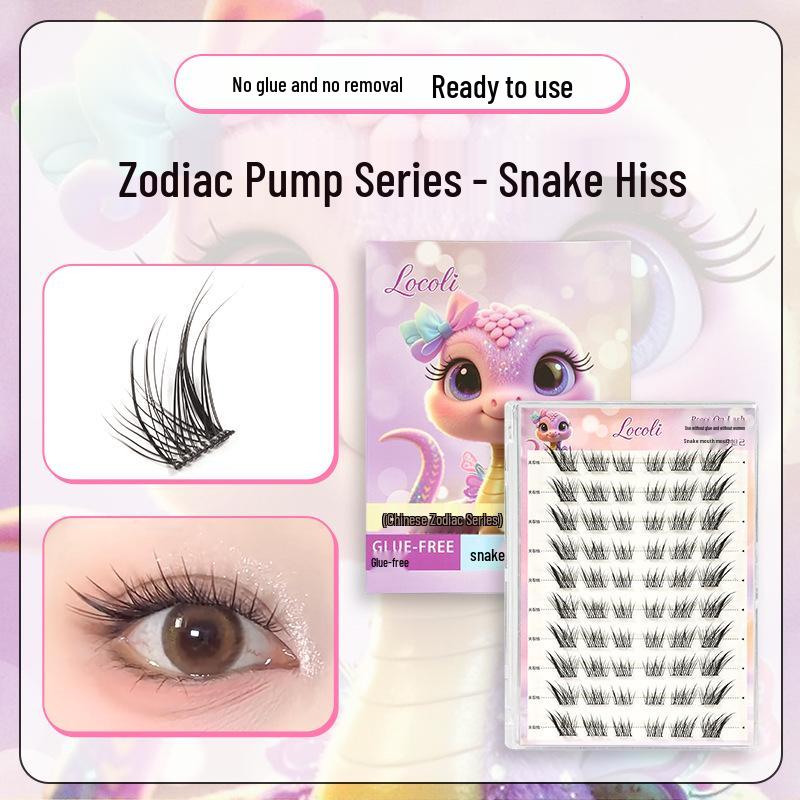 Manga Style Glue-free Self-Adhesive False Eyelashes: Wild Rabbit Clusters, Dense Curl, Large Capacity for a Natural Look