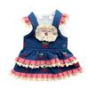 Spring and Summer Denim Cherry Backed Dress Dog Dress Pet Clothes Cat and Dog Accessories
