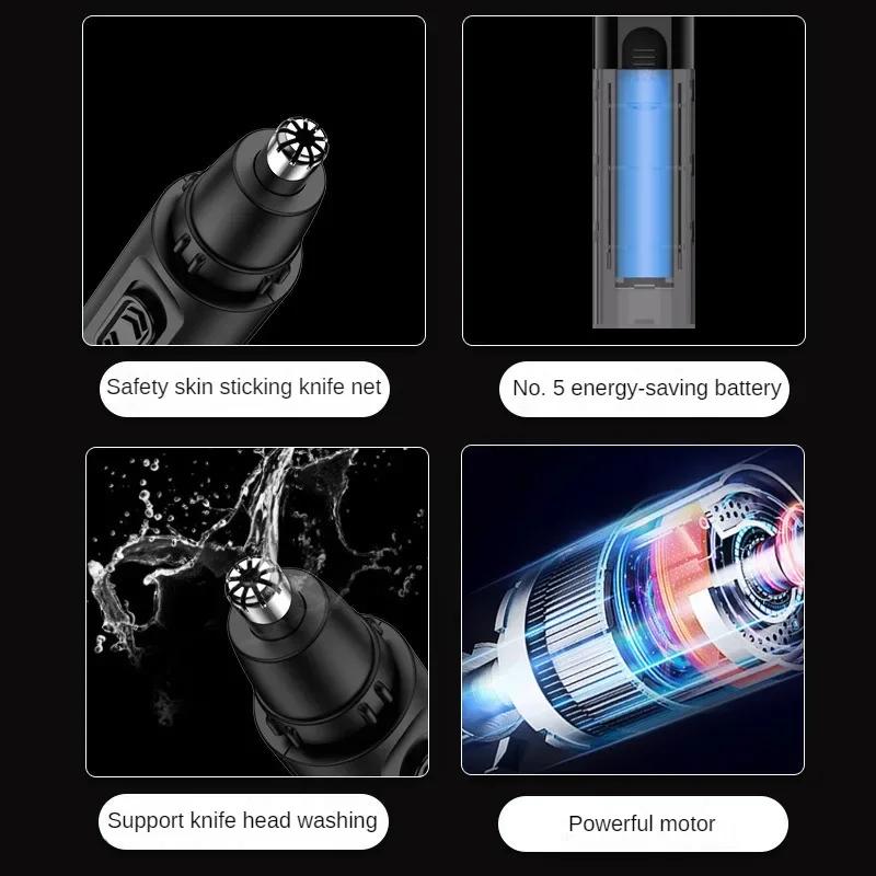 Electric Nose Trimmer for Men Battery Ear Trimmer for Men Women Mini Portable Nose Hair Shaver Waterproof Safe Clean