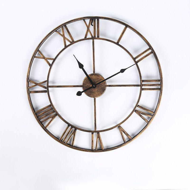 Clocks Wall Needle Roman Numerals Metal Accurate Silent Nordic Ornament Hanging