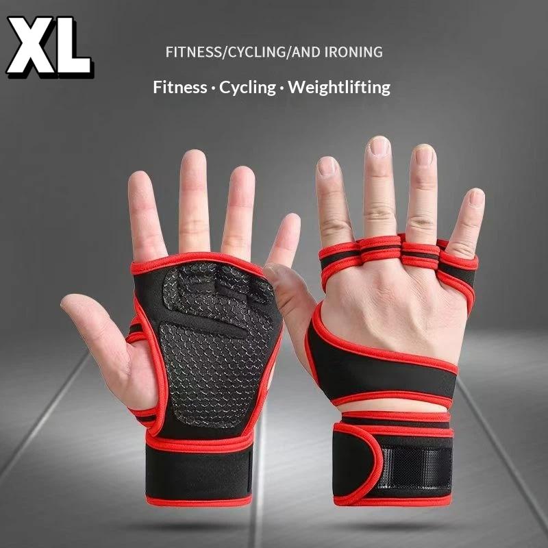 

1 Pair Weightlifting Training Gloves For Men Women Fitness Sports Bodybuilding Gymnastics Gym Hand Wrist Palm Protector Gloves XL червоний
