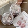 Christmas Nail Art Zirconia Rhinestone Pack: Mini Steel Beads, Pearls, Trapezoid Flatback for DIY Nail Decoration.