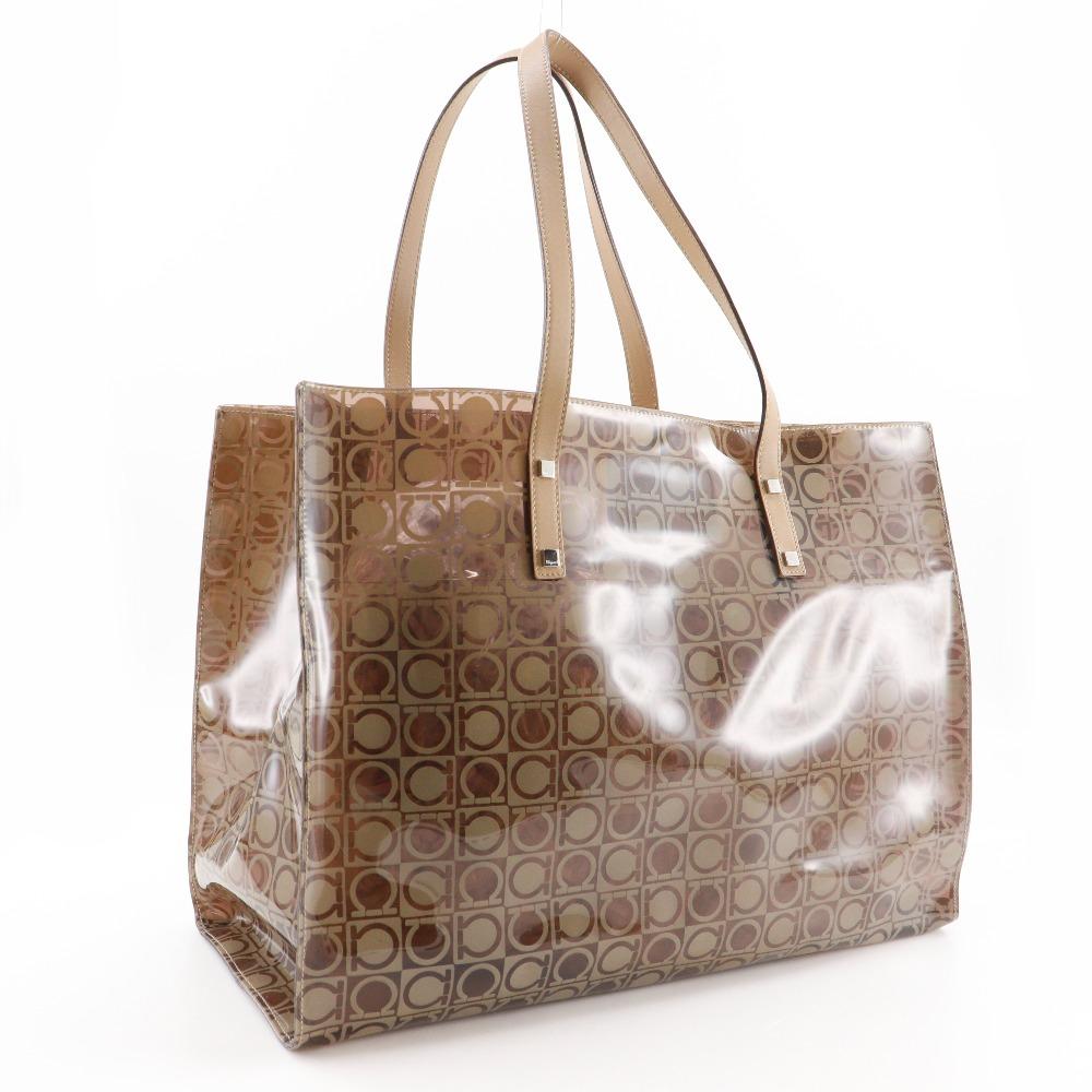 Salvatore Ferragamo Gancini Tote Bag AU-21-2437 beige Plastics Women Used