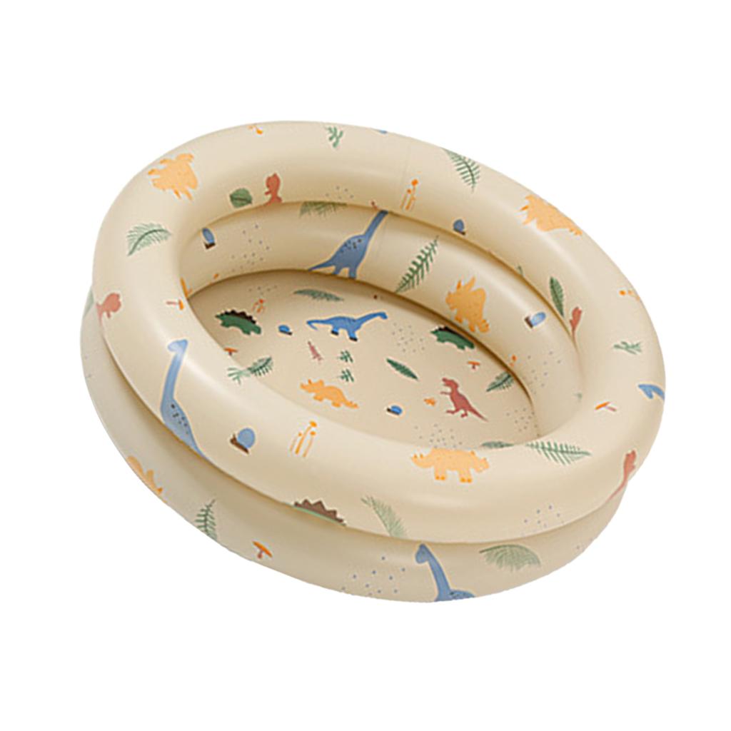 Inflatable Pool Baby Retro Blow Up Swimming Pool Family Cute Style Thickened Water Pool Beige