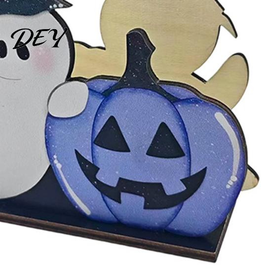 Halloween Party Table Setting Wooden Paper Towel Holder, Vertical Napkin Stand, Retro Dark Style Unique Spooky Souvenir for Home Freestanding