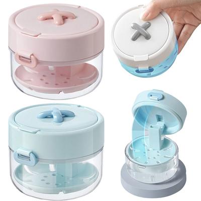 Drainable Design Braces Storage Box Layered Organizer Sealed Denture Soak Cup with Mirror Portable Invisible Braces Holder