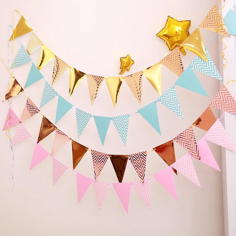 Birthday Party Pennant Birthday Party Decoration Scene Arrangement Trunk Kindergarten Hanging Flag Banner Pulling Flag