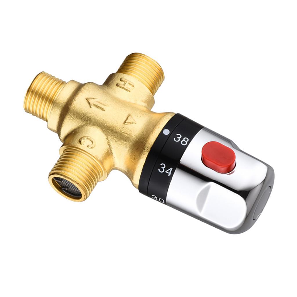 Home Improvement Essential 1/2 Brass Thermostatic Mixing Valves DN15 Simple Installation for Stable Water Temperatures