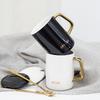 Creative Valentine'S Day Gift, Romantic Couple Cup Gold-Plated Water Cup, Coffee Cup With Lid Spoon