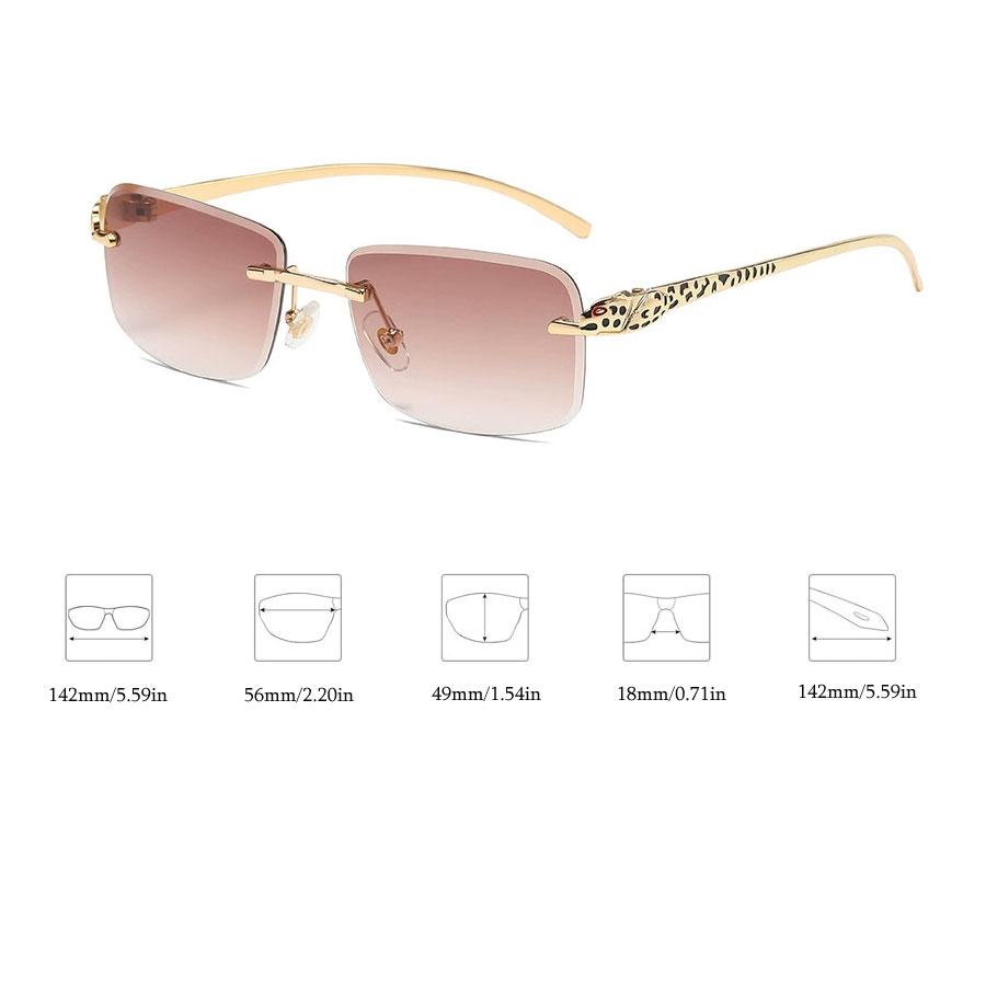 Fashion Rimless Rectangle Sunglasses Women Gradient Y2K Sun Glasses Shades Men UV400