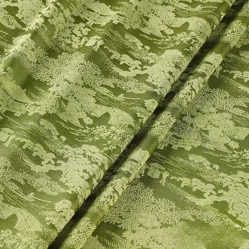 100x150cm Antique Style Jacquard Imitation Acetic Acid Fabric Brocade Satin Silk Fabric Cheongsam Dress Hanfu Horse-face Skirts