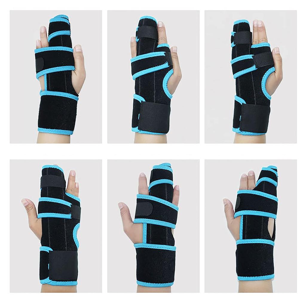 Finger Splint Adjustable Two Finger Stabilizer Straightener Immobilizer Hand Support Brace for Arthritis Fracture Broken Dislocated Trigger Finger