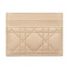 Dior Freesia Metal Logo Diamond Design Calfskin Card Holder Women accessories Pink Beige S5130UWHC-M51U