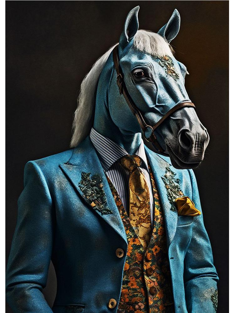 Mode Business Anzug Tiere Eule Affe Elefant Porträt Leinwand Malerei Poster Druck Wand Kunst Für Wohnzimmer Wohnkultur