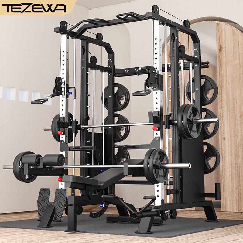 TEZEWA Smith Machine Power Rack All-in-One