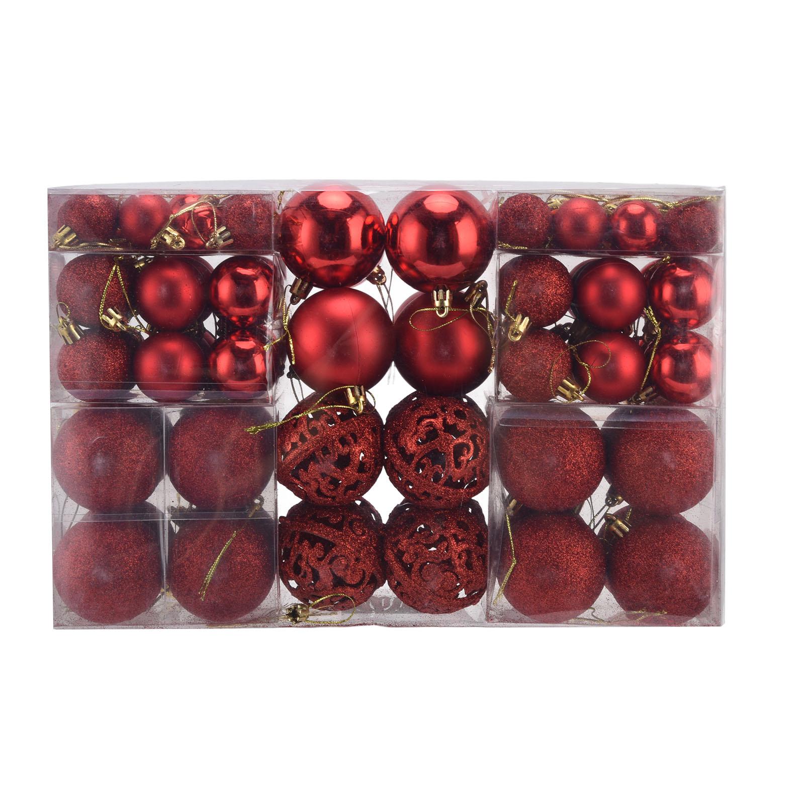 

100 шт. Рождественские шары, украшения, небьющиеся подвесные шары для рождественской елки красный