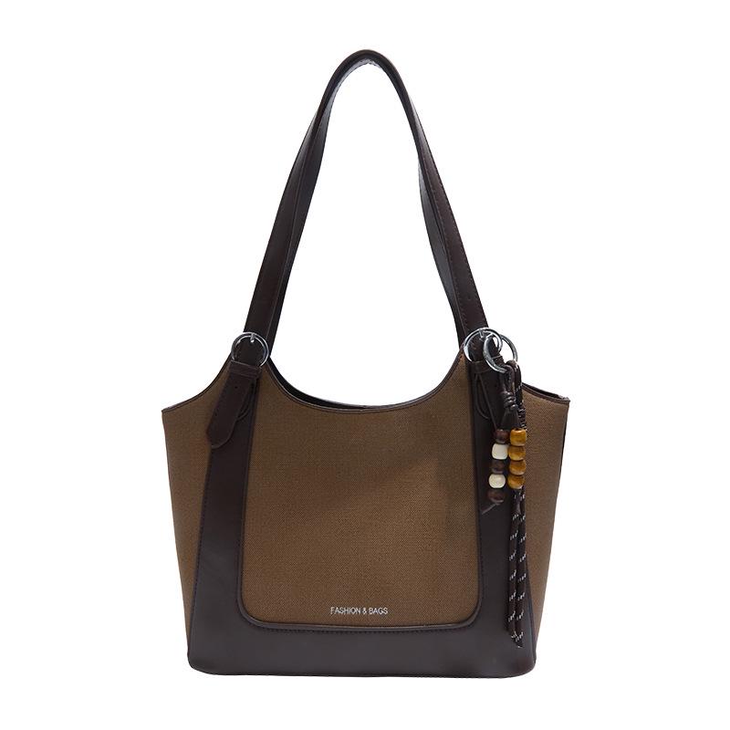 Herbst/Winter Retro Schulter-Eimerbeutel mit großem Fassungsvermögen - Modische Damenhandtasche für den Weg zur Arbeit