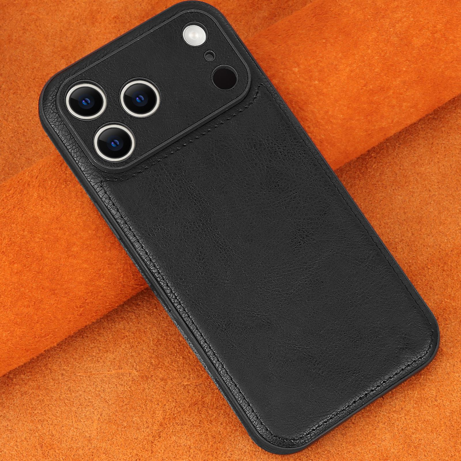 

Luxury High-end Leather Case for iPhone 17 Pro Max 16 Pro 16e 15 14 Plus 13 12 11 XS XR X 7 8 Lens Protection Mobile Phone Cover iPhone X чёрный