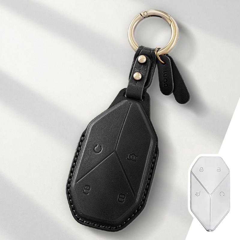 Genuine Leather Protector for Leopard 5 Formula BYD Leopard 8 Leopard Key Case Cover Fob чёрный
