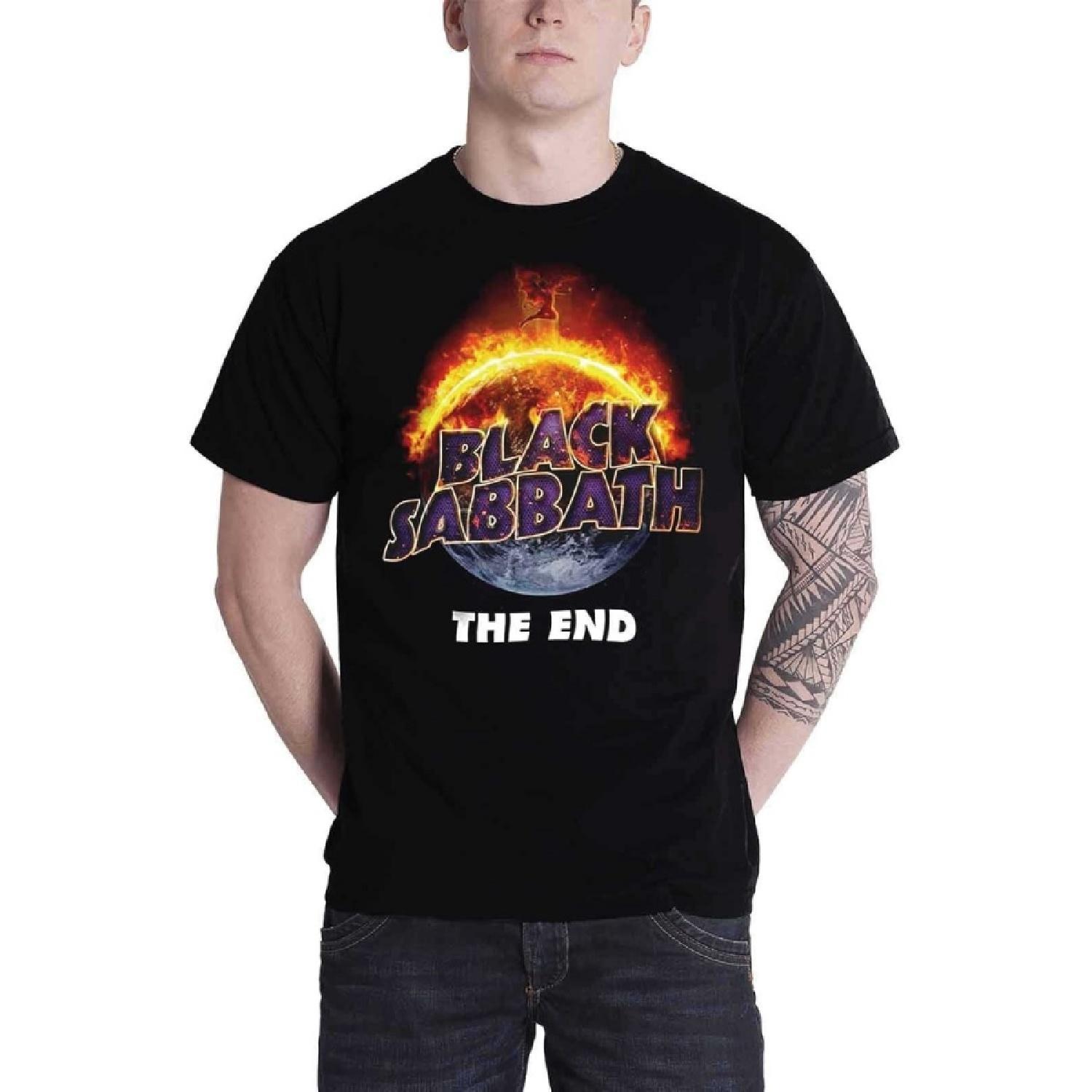 Black Sabbath T Shirt The End 2016 Tour Flaming Ozzy Official Unisex New Black Size L S