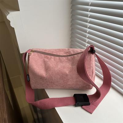 Corduroy Solid Color Large Capacity 2025 New Simple Trend Pendant Casual Shoulder Crossbody Women Tote Bag