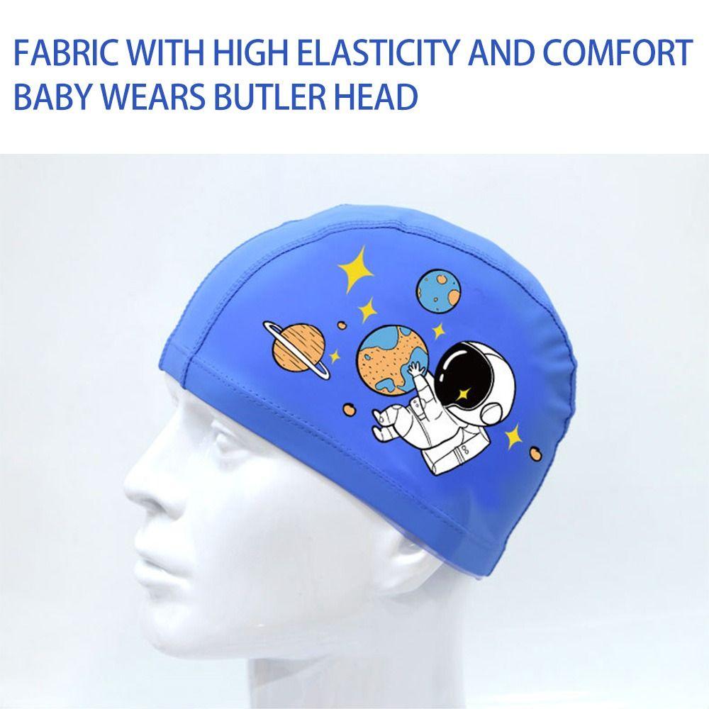 Ears Pleated Sports Accessories Kids Swimming Cap Elastic Pu Turban Pool Bathing Hats Swimming Caps
