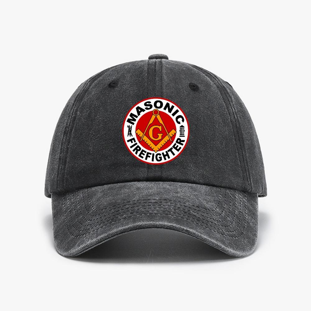 Baumwolle Gewaschen Masonische Freimaurer Baseballkappe Unisex Sommer Verstellbar Hüte Freimaurer Zirkel Used Look Gewaschene Kappe