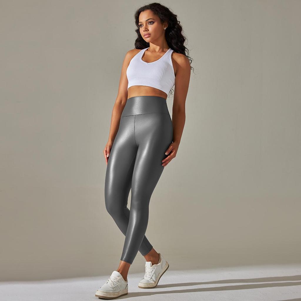 Plus Size High Waist Faux Leather Leggings - Sexy Autumn/Winter Women's Pants