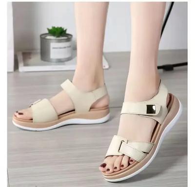 2024 New Women Sandals Platform Leather Ladies Sandals Comfortable Flat Sandals Open Toe Beach Shoes Woman Footwear