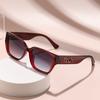 Large Frame Trendy Sunglasses Wide Foot Hollow Letters Sunglasses Women's Fashion Square Frame Sunglasses