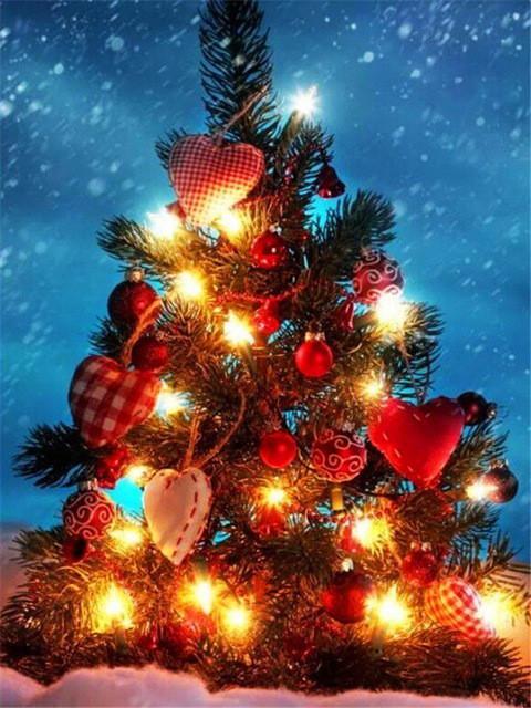 Diy 5d Full Diamond Malba Výšivka Čtvercová Kulatá Vrtačka Vánoční Strom Zvonek Mozaika Nábytek Dekorace Ruční výroba Hobby dárek