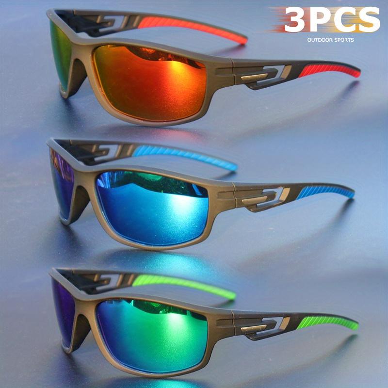 3 Stück polarisierte Sportsonnenbrillen für Herren, strapazierfähiger matter Rahmen, HD polarisierte Gläser, Wandern, Angeln, Motorsport, Freizeit