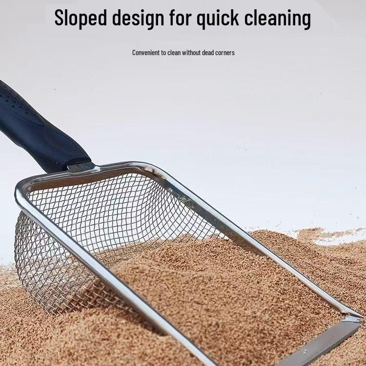 Upgraded Large Stainless Steel Cat Litter Scoop with Fine Holes