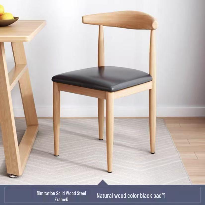 Italian Vintage-Style Minimalist Solid Wood Dining Chair for Home, Hotel, or Study Room.