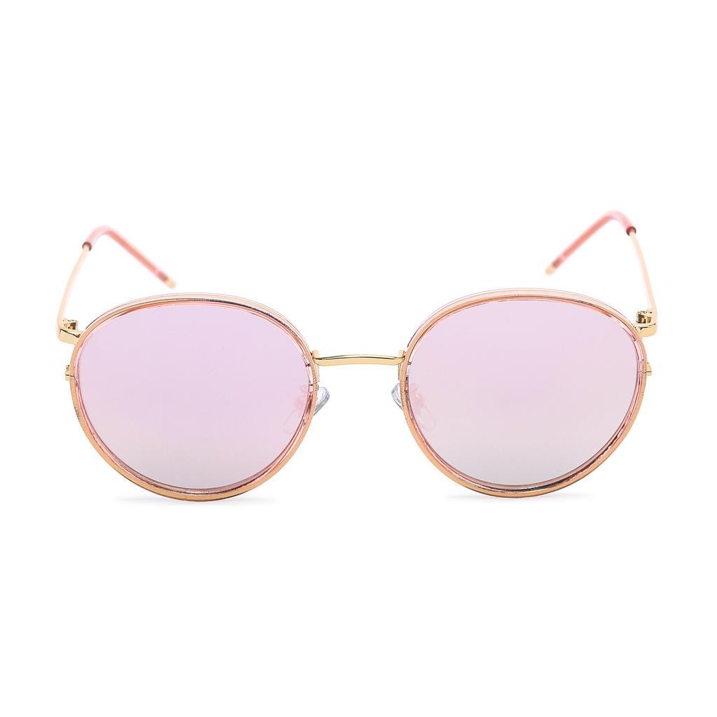 Alloaiweeo [Alo] Al4902A 1514G Rosa Blüte Runde Soltex Spiegel Sonnenbrille