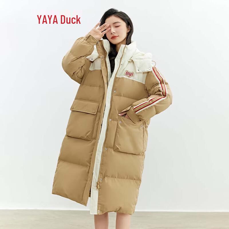 YAYA Unisex Long Thick Hooded Down Jacket