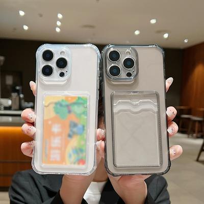 Καθαρή διαφανής θήκη υποδοχής κάρτας Θήκη τηλεφώνου iPhone 16 Pro 15 14 Pro Max 13 12 11 Απαλό πίσω κάλυμμα TPU με αντικραδασμική προστασία