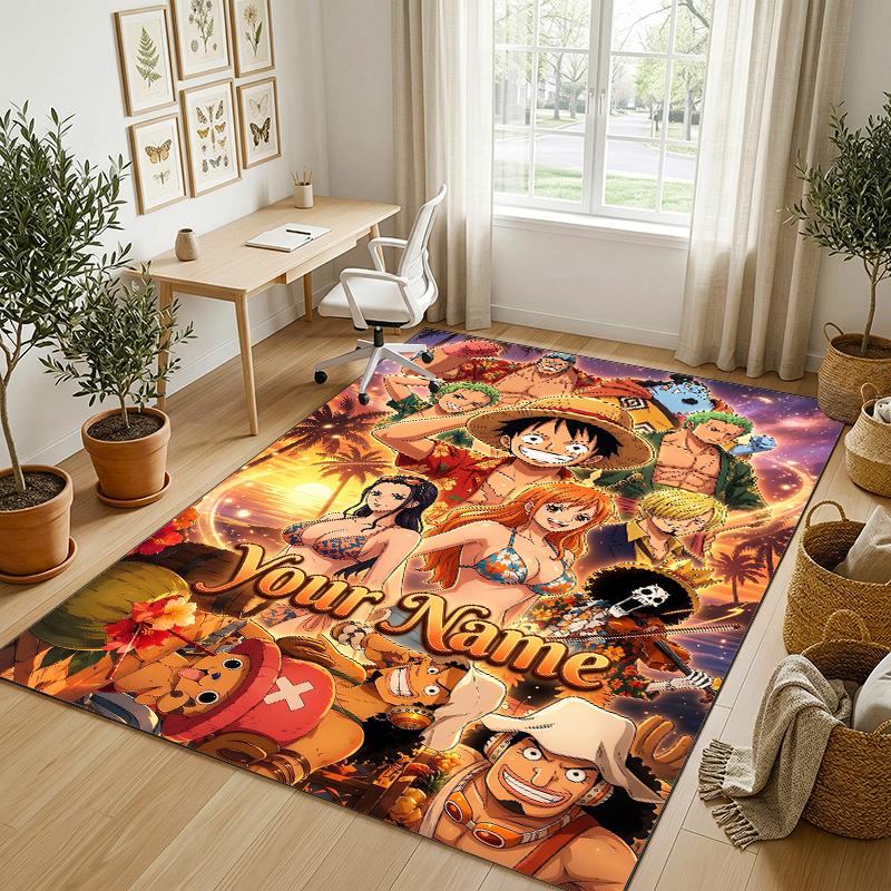 Personalized Crystal Velvet Carpet,One Piece Custom Printed Name, Plush Area Rug For Home Indoor Decor
