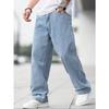 Herren Jeans locker weiter Beine hellblau gewaschen Retro Straße trendige Marke vertikal gerade Hosen