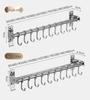 304 Stainless Steel No-Punch Kitchen Wall Hook: Multi-function Pot Lid Rack & Utensil Holder