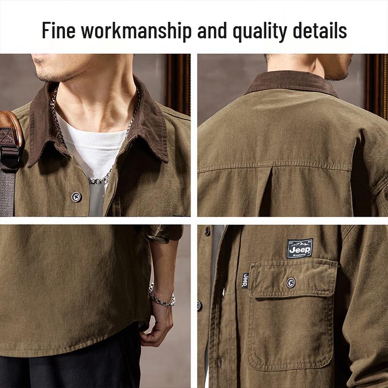 JEEP Men's Retro Loose Fit Denim Workwear Jacket
