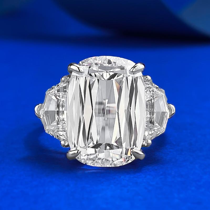 

Imported High Carbon Diamond 10 * 14Mm Prism Cut Fat Square Ring Wind No. 9