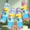 1PC Palm Tree Beach Ocean Scenery Print 750ml Color Plastic Sports Water Bottle Leakproof Flip Straw Lid Suitable for Sports Office Home Use