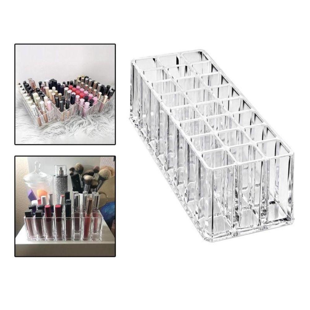 24-Slot Lipstick Holder Clear Acrylic Cosmetic Storage Box Nail Cosmetic Stand