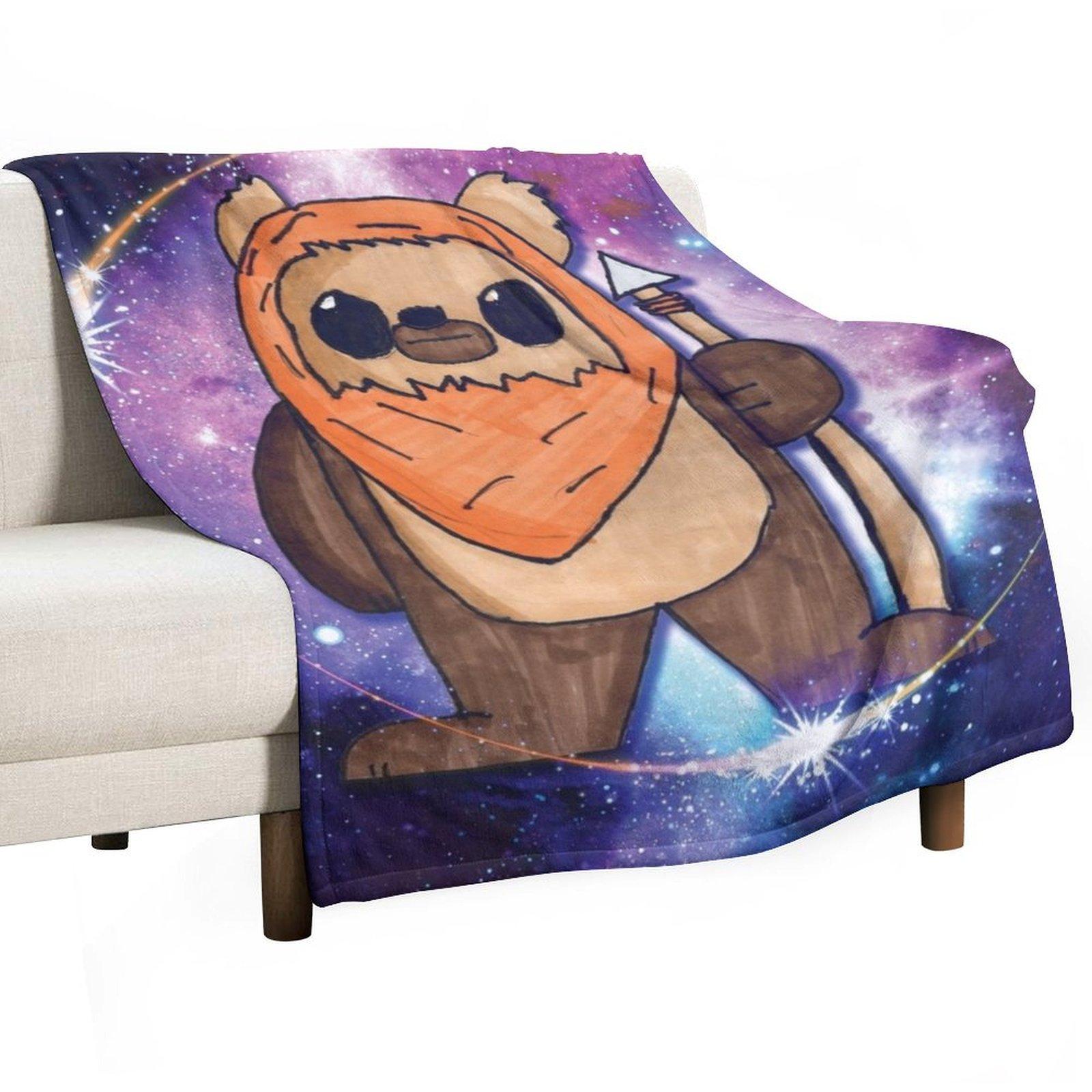Space Galaxy Ewok Bear Throw Blanket Cute Decorative Sofa Heavy For Sofa Thin Blankets 30x40in