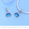 S925 Sterling Silver Starfish, Dolphin, and Turtle Charm Bracelet with Beaded Accessories