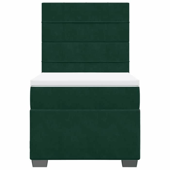 Maison Exclusive - Sommier à lattes de lit avec matelas Vert foncé 100x200 cm