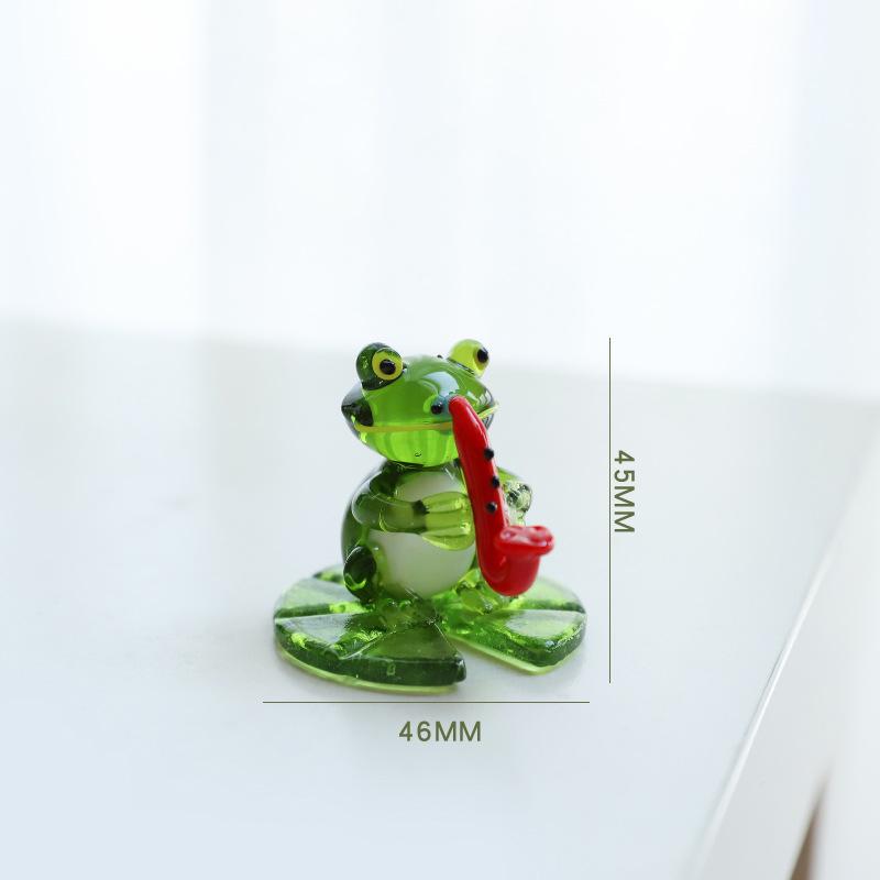 Miniatur Glasfrosch Figuren Mini Tiere Haushalt Dekor Statue Schreibtisch Fee Garten Ornament Haus Zubehör Neu