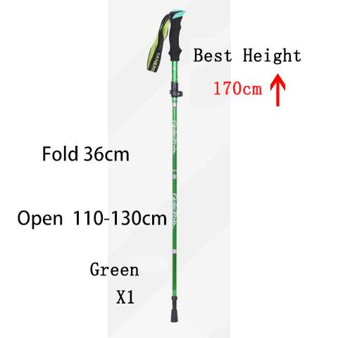Bastón de Trekking Plegable para Exteriores de 5 Secciones, Bastón Portátil para Acampar, Senderismo y Caminar para Personas Mayores Nórdicas, Telescópico